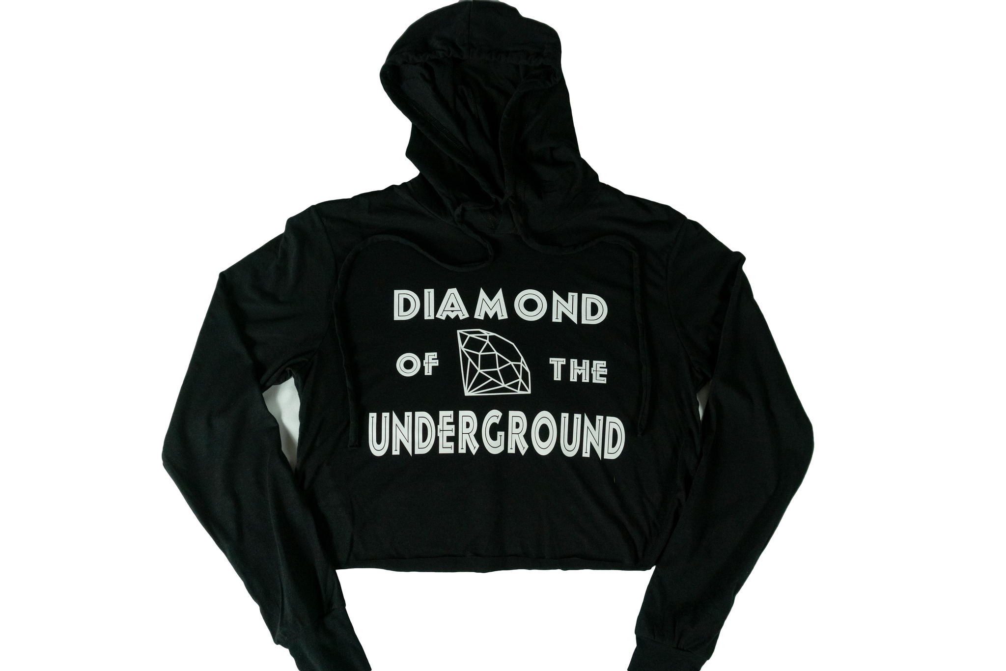 Diamond of the Underground Crop Hoodie - Black