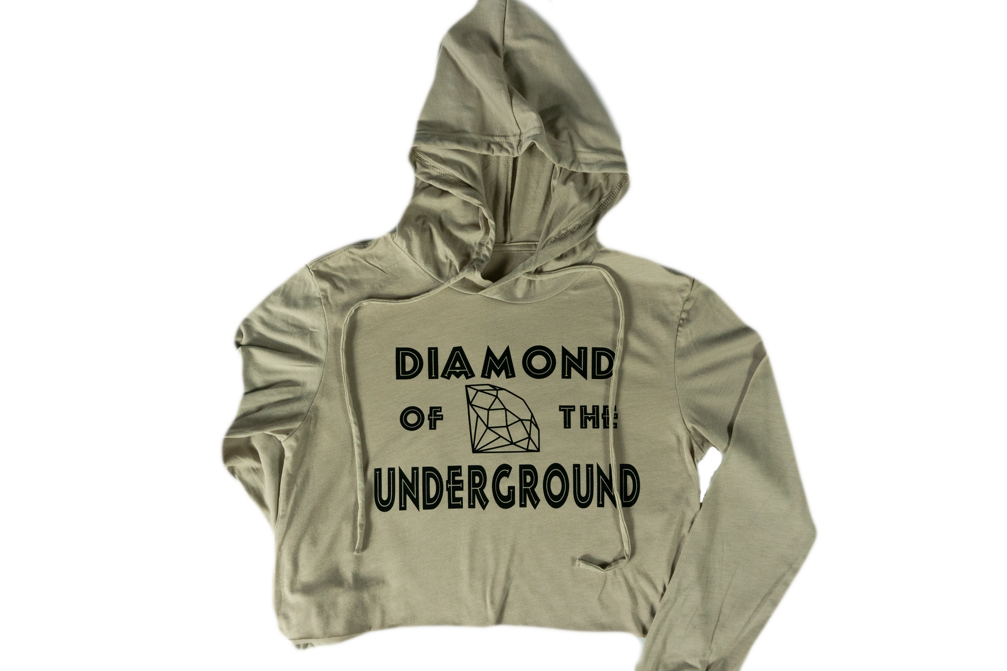 Diamond of the Underground Crop Top Hoodie - Cream